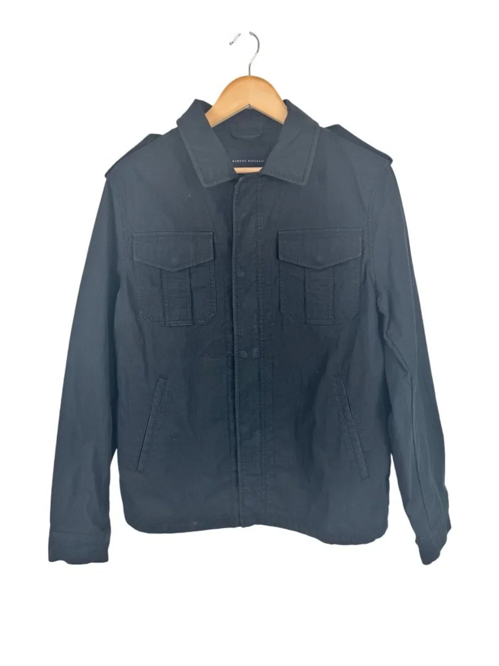 Banana Republic Mens Black Field Jacket Medium 70% Cotton 30% Nylon Fall 2008
